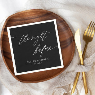 Black Rustic The Night Before Rehearsal Dinner Napkins