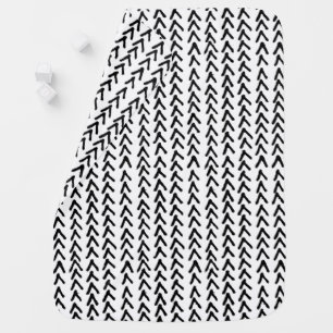 Black Rustic Tribal Pattern Baby Blanket