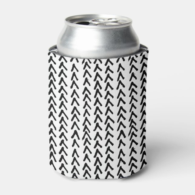 Black Rustic Tribal Pattern Can Cooler (Can Front)