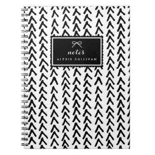 Black Rustic Tribal Pattern Personalized Notebook