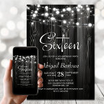 Black Rustic Wood 16th Birthday Party Invitation<br><div class="desc">Elevate the celebration of your guest of honor's milestone with this black rustic wood 16th birthday party invitation. Stylishly modern, it sets the perfect tone for an unforgettable evening. Personalizing the invitations is a breeze, just fill in the essential details using the provided text templates. You can choose from a...</div>