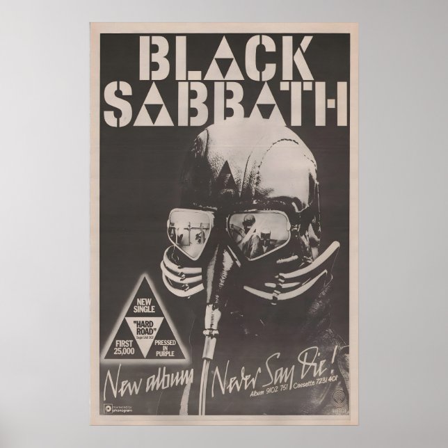 BLACK SABBATH Poster - 1978 original NME Never say (Front)