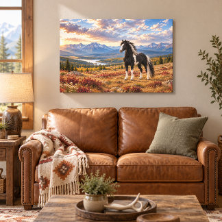 Black Sabino American Bashkir Curly Mountain  Canvas Print