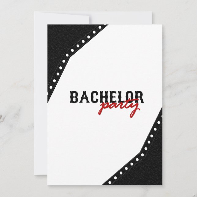 Black Saddle Style Bachelor Party Invite (Front)