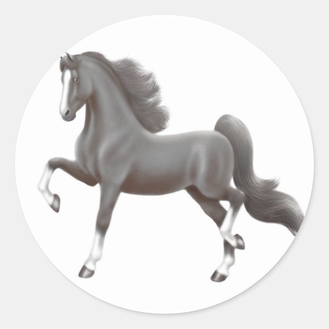 Black Saddlebred Horse Sticker (Front)
