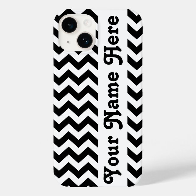 Black Safari Chevron with customizable name Case-Mate iPhone Case (Back)