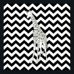 Black Safari Chevron with Pop Art Giraffe Poster<br><div class="desc">Mod Chevron pattern in Emporio Moffa's Safari Moods color palette,  with pop art giraffe on one side.</div>