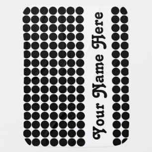 Black Safari Dot with name Baby Blanket