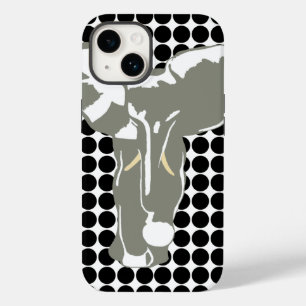 Black Safari Dot with Pop Art Elephant Case-Mate iPhone 14 Case