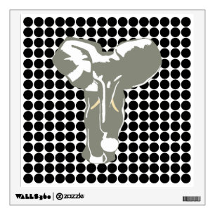 Black Safari Dot with Pop Art Elephant Wall Sticker