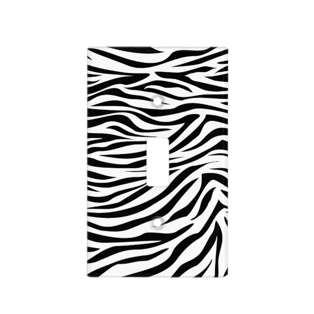 Black Safari Zebra Light Switch Cover (Front)