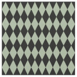 Black &amp; Sage Green Harlequin Diamonds Fabric