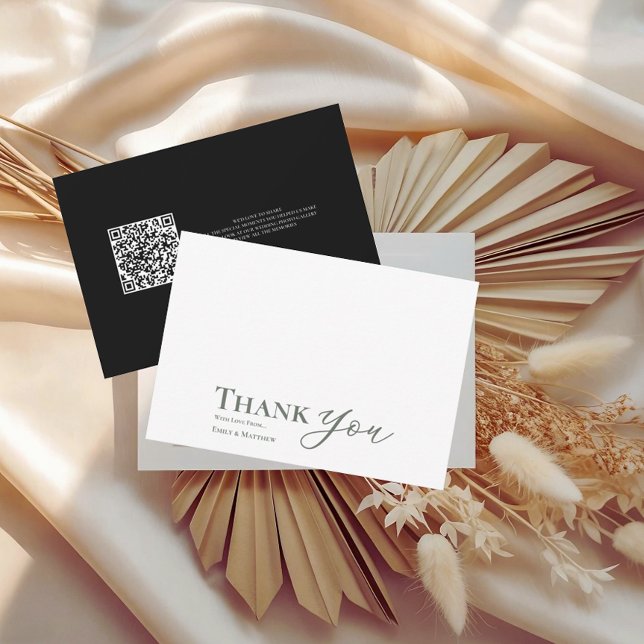 Black Sage Wedding Thank You Card Forever Begins (Creator Uploaded)