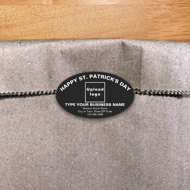 Black Saint Patrick Business Oval Shape Sticker (Creator Uploaded)