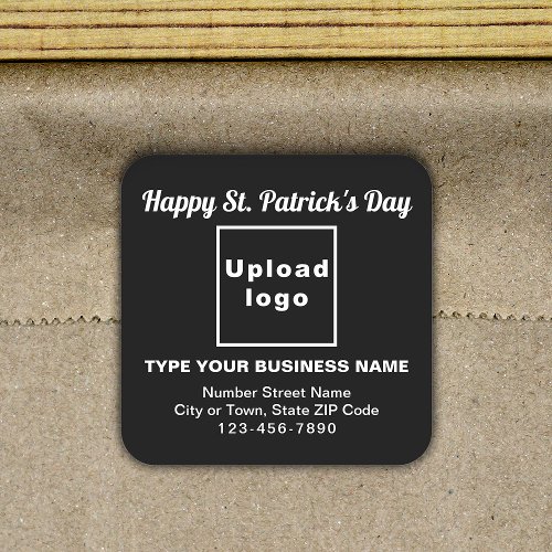 Black Saint Patrick Business Square Sticker