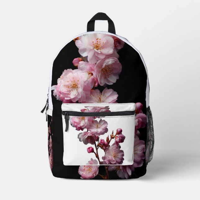 Black Sakura cherry backpack  (Front)