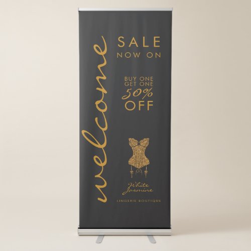 Black Sale Now On Underwear Store With Logo Retrac Retractable Banner