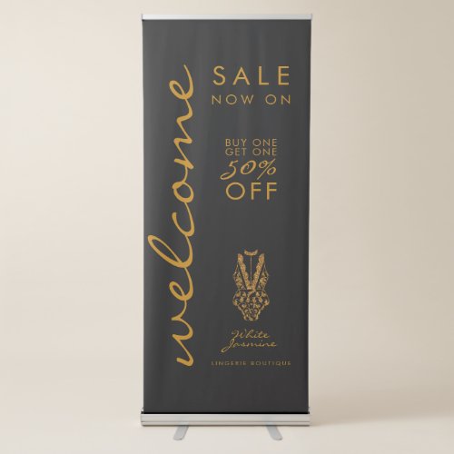 Black Sale Now On Underwear Store With Logo Retractable Banner