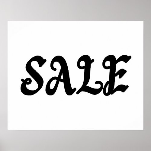 Black Sale Sign Boutique Signage Retail Poster