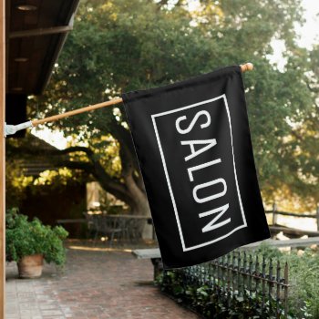 Black Salon Sign Flag by InkWorks at Zazzle