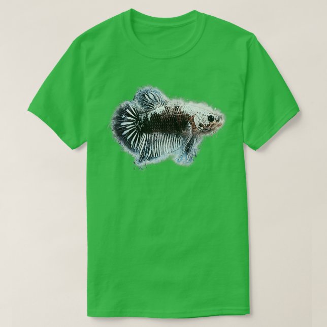 Black Samurai fighting fish T-Shirt (Design Front)