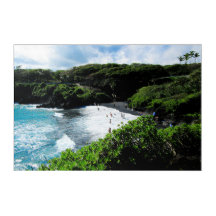 Black sand beach acrylic picture road to Hana