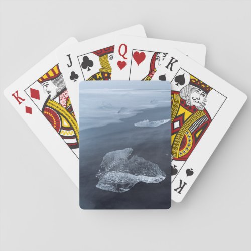 Black sand beach and ice Iceland Playing Cards