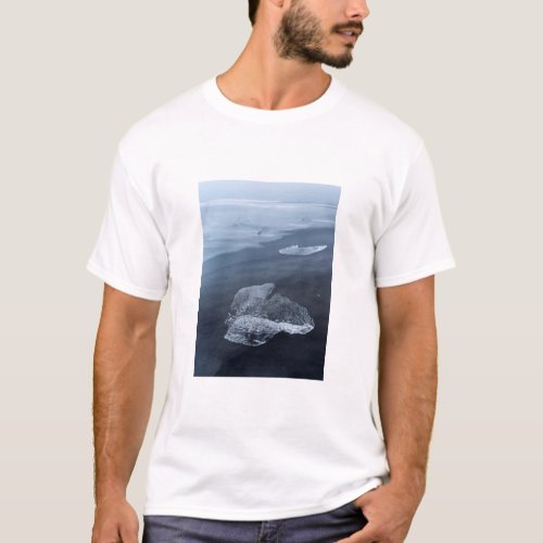 Black sand beach and ice Iceland T_Shirt