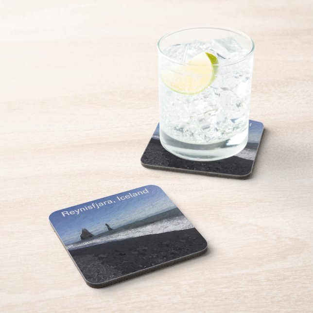 Black Sand Beach, Iceland Beverage Coaster (Right Side)