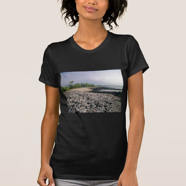 Black Sand Beach in Hawaii T-Shirt (Front)