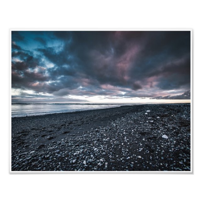 Black Sand Beach Photo Print (Front)