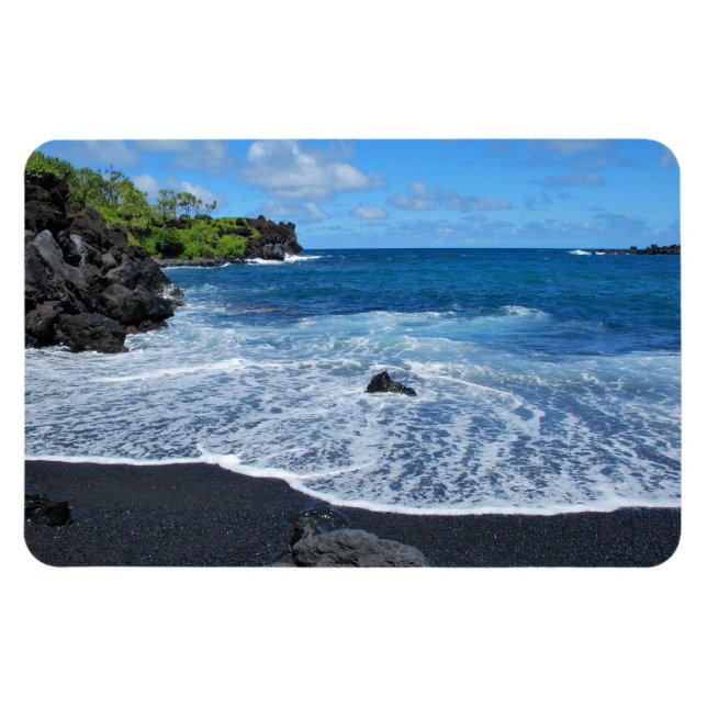 Black Sand Beach, Waianapanapa State Park, Maui Magnet (Horizontal)