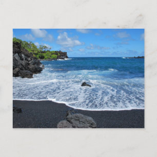 Black Sand Beach, Waianapanapa State Park, Maui Postcard