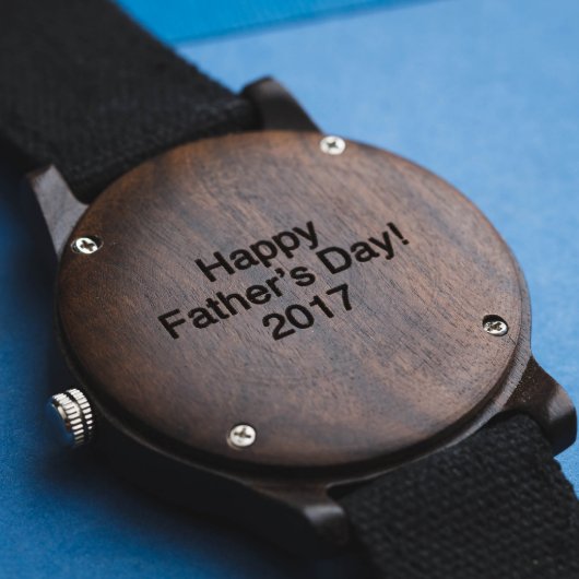 Black Sandalwood Custom Men's Watch - Canvas Strap (Back)