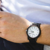 Black Sandalwood Custom Men's Watch - Canvas Strap (Front Right)