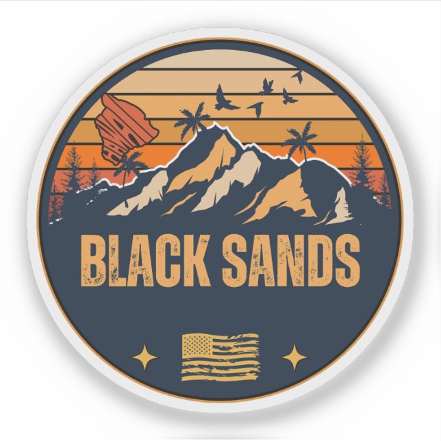 Black Sands, Hawaii Sticker (Front)