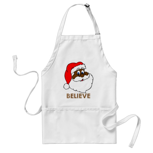 Black Santa Adult Apron (Front)