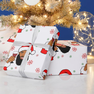 Black Santa ,African AMerican Santa,Black Man, Wrapping Paper