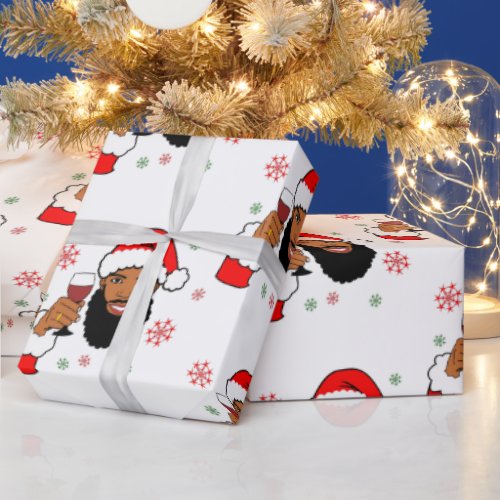 Black Santa African AMerican SantaBlack Man Wrapping Paper