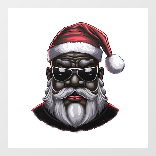 Black Santa, African American Santa Claus Floor Decals (Front)