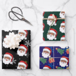 black Santa and Christmas Tree gift Wrapping Paper Sheets<br><div class="desc">black Santa and Christmas Tree gift Wrapping Paper Sheets</div>