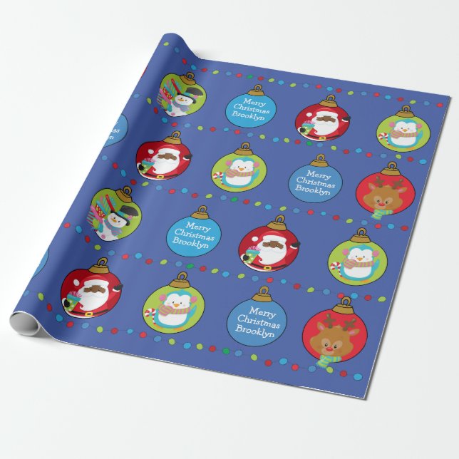 Black Santa and Friends Wrapping Paper (Unrolled)