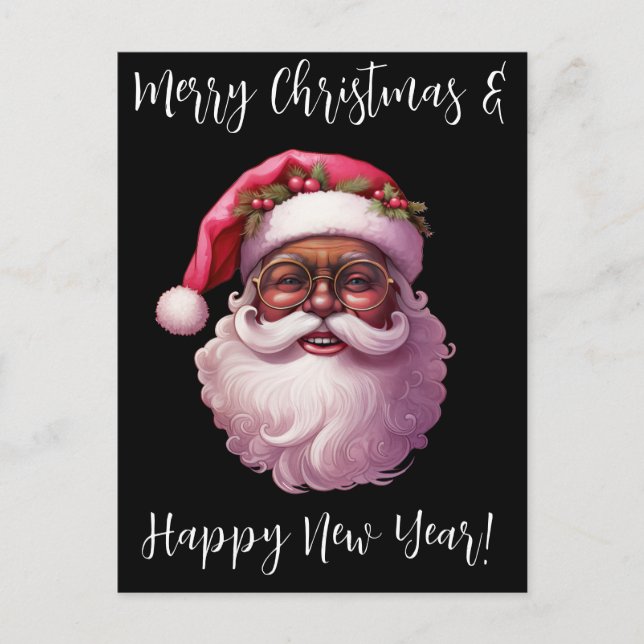 Black Santa, Big nick energy, naughty, Santa Claus Postcard (Front)