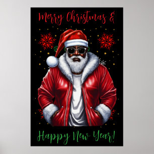 Black Santa, Big nick energy, naughty, Santa Claus Poster