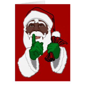 Black Santa Cards Custom Christmas Greetings Card