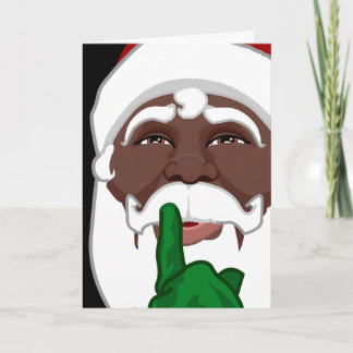 Black Santa Cards Custom Christmas Greetings Card