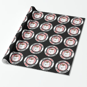 Black Santa Cartoon (Baby's First Christmas) Wrapping Paper