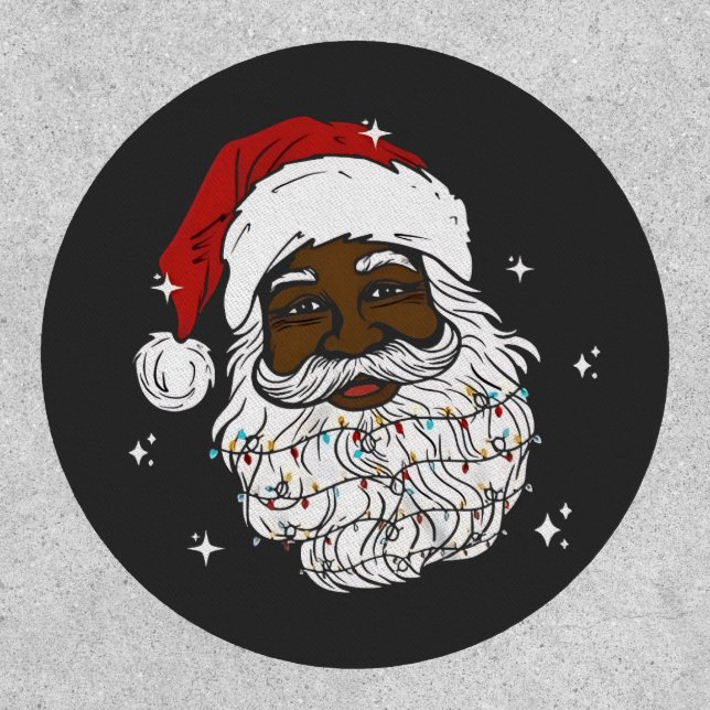 Black Santa Christmas Black History Xmas  Patch (Front)