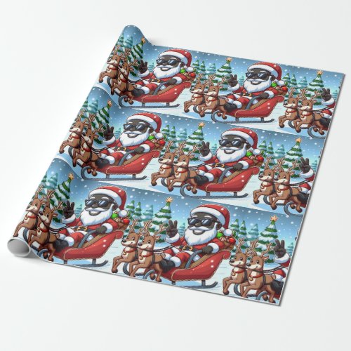 Black Santa Christmas Decorations _ Wrapping Paper