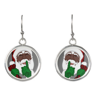 Black Santa Christmas Earring African Santa Earrings